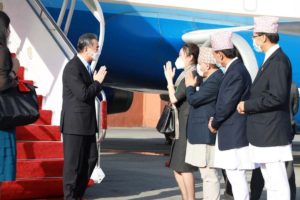 Chinese Foreign Minister Wang Arrives In Kathmandu