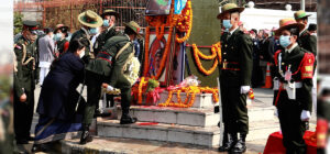 President Bhandari lays wreath at Prithvi Narayan Shah’s statue