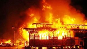 Two persons dead; property worth 5 million Rs. gutted in a fire incident