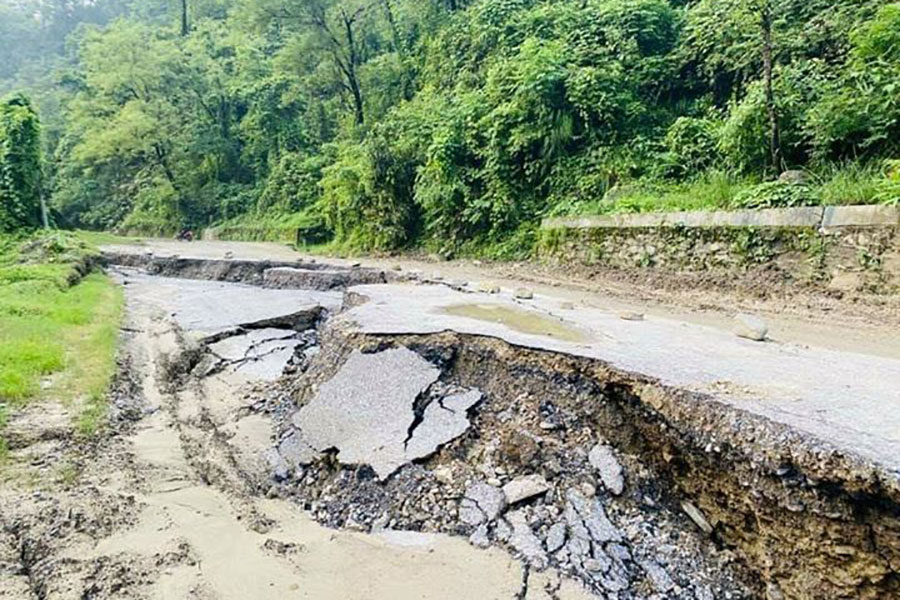 Dilapidated Siddhartha Highway awaiting up-gradation