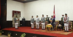 Speaker Ghimire takes oath before President