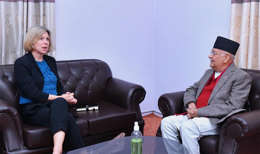 UK ambassador calls on UML Chair Oli