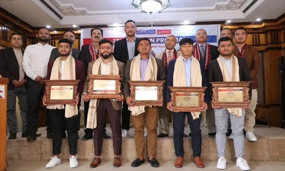 Five players of Nepali cricket team honoured