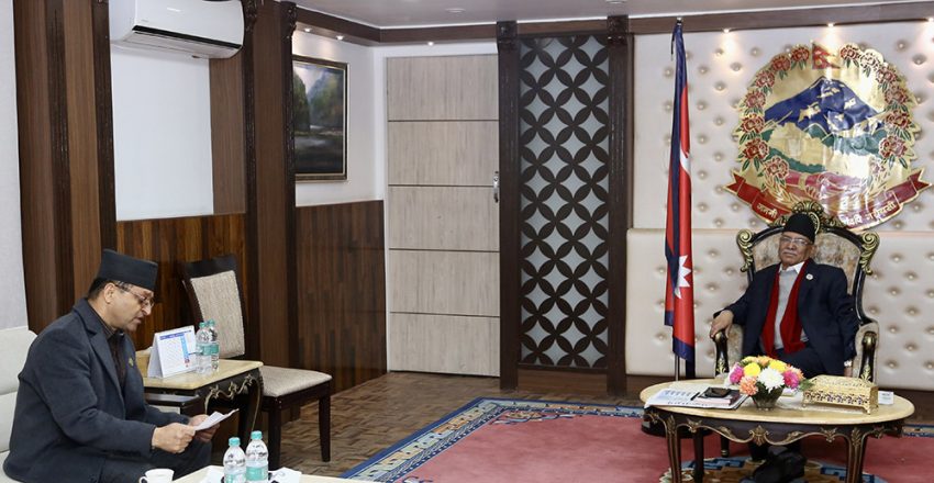 Prime minister Dahal, National Assembly Chair Timilsina meet