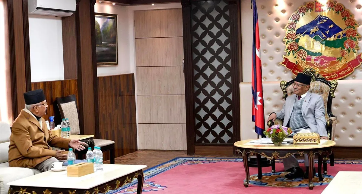 PM Dahal and Oli held discussion on contemporary topics including CJ appointment