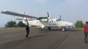 NAC aircraft makes successful test flight at Resunga Airport