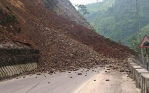 Narayanghat-Muglin road impeded by continuous rainfall