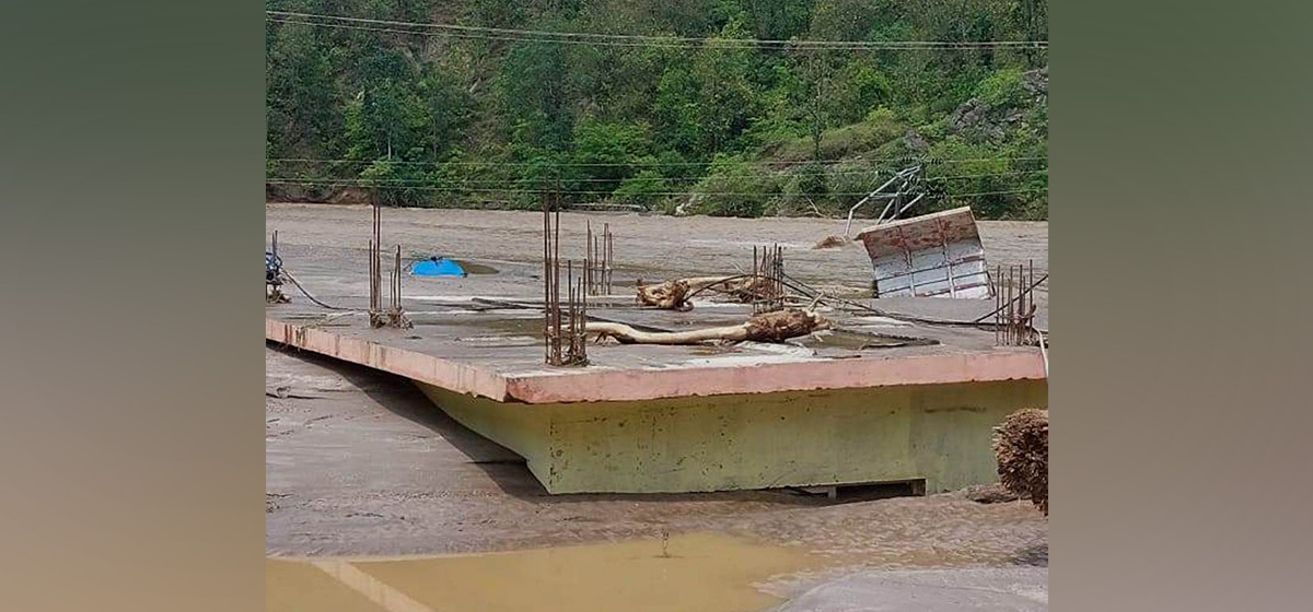 Flood damages Community Water Lifting Project in Bhojpur