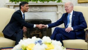 Biden, Sunak vow to stick together on Ukraine, deepen cooperation on clean energy transition, AI