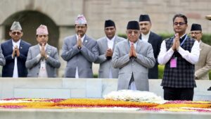 PM Dahal pays homage to Mahatma Gandhi at Rajghat