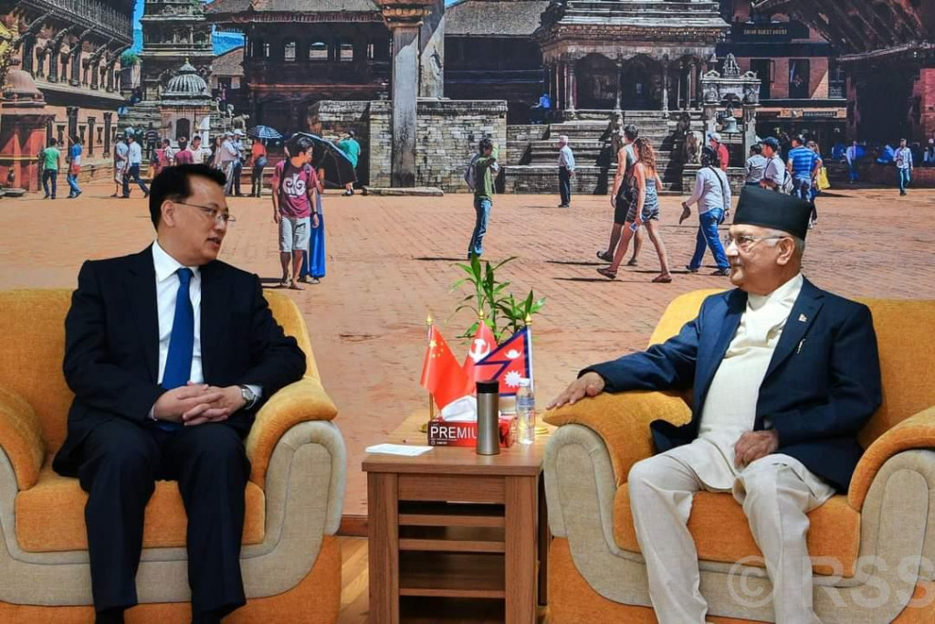 UML Chair Oli and CPC leader Yuan meet