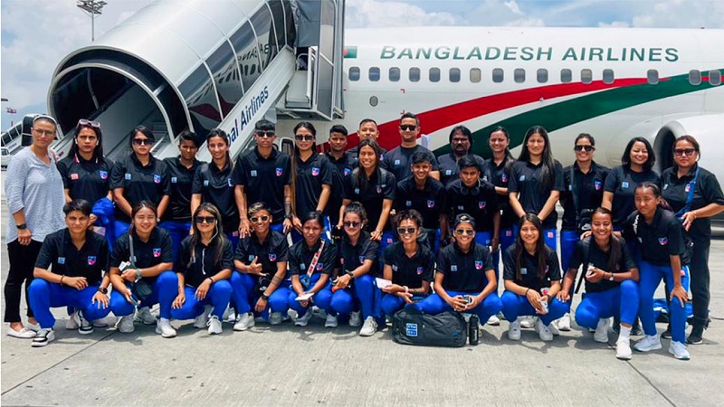 Nepali women football team leaves for Bangladesh for friendly matches