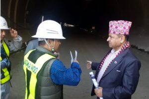 Team comprising Minister Jwala makes onsite visit of Nagdhunga-Sisnekhola tunnel route