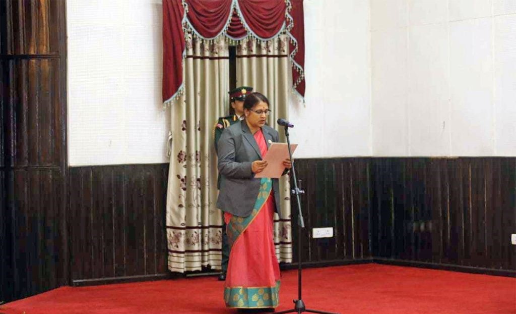 President administers oath to newly-appointed Minster Anita Devi