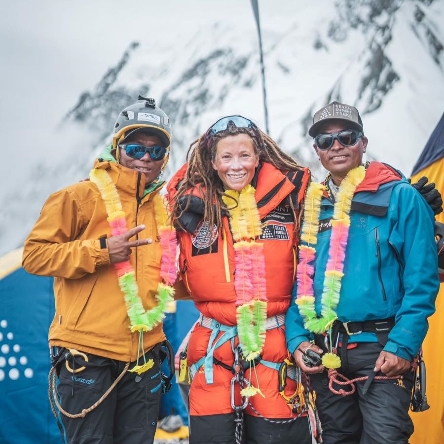 Two climbers Harila and Sherpa set world record receive grand welcome