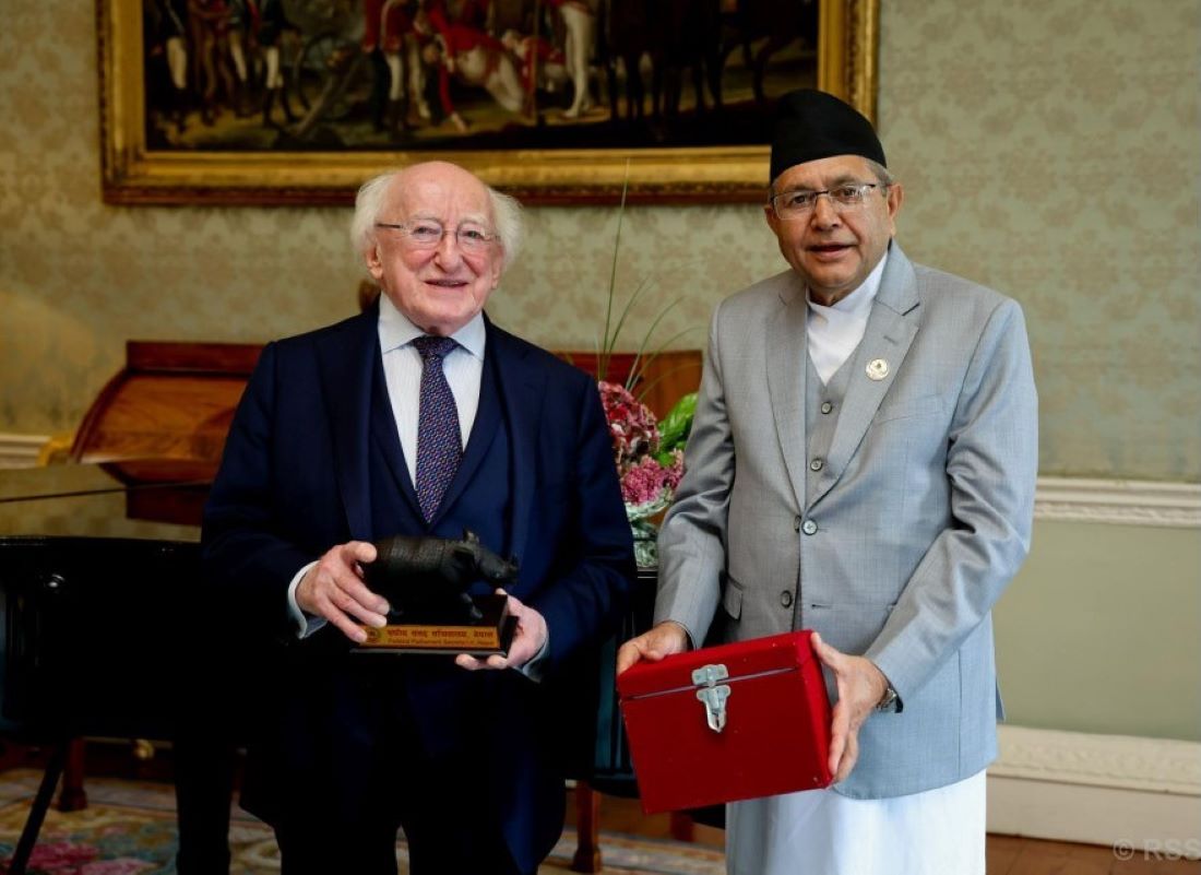 Speaker Ghimire courtesy calls on Irish President Michael D. Higgins