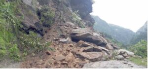 Prithvi Highway blocked due to dry landslide