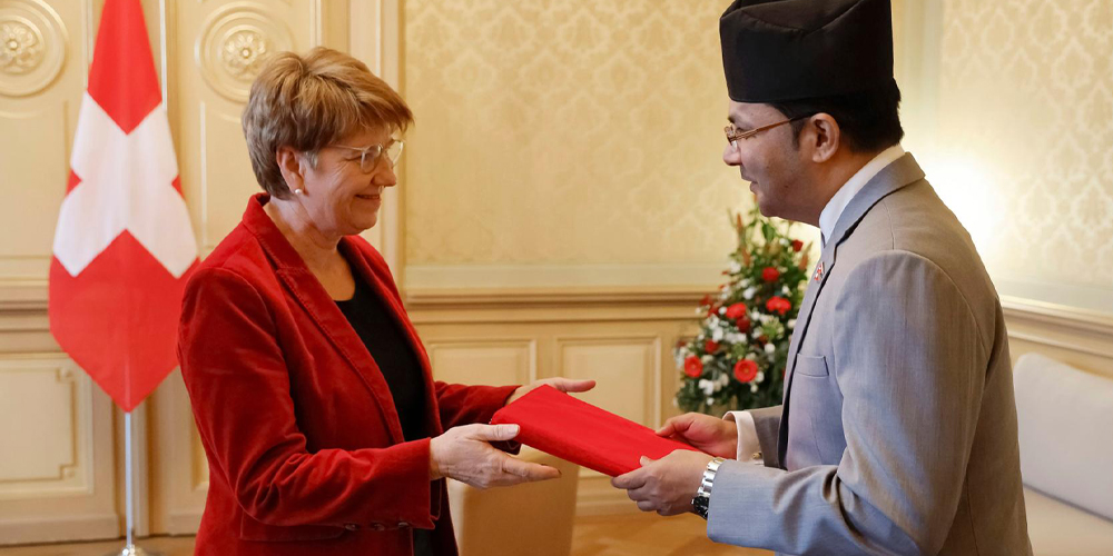 Ambassador Subedi presents credentials to Swiss President