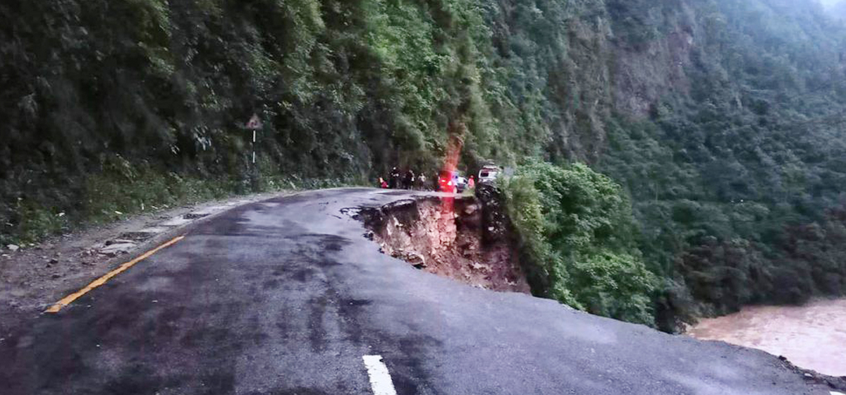 Karnali Corridor roads obstructed due to landslide