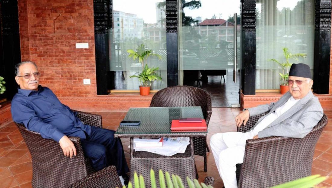 PM Dahal and Oli hold talks on current political situation