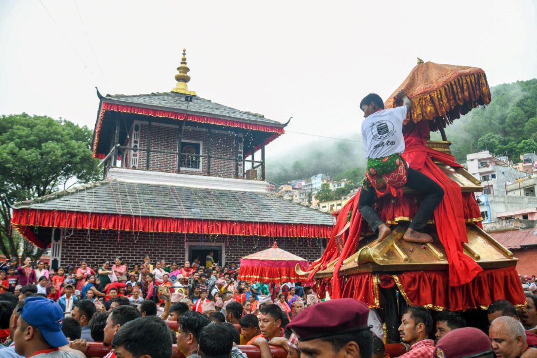 President Paudel gracing historic Bhagawati jatra in Palpa