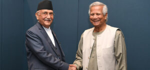 Meeting between PM Oli and the head of Interim government of Bangladesh