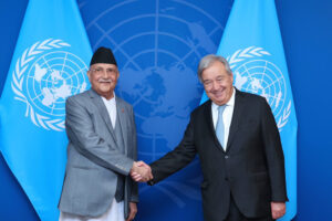 PM Oli and UNSG Guterres agree on the need to drastically reduce greenhouse gas emissions