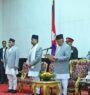 President administers oath of office to Chief Justice