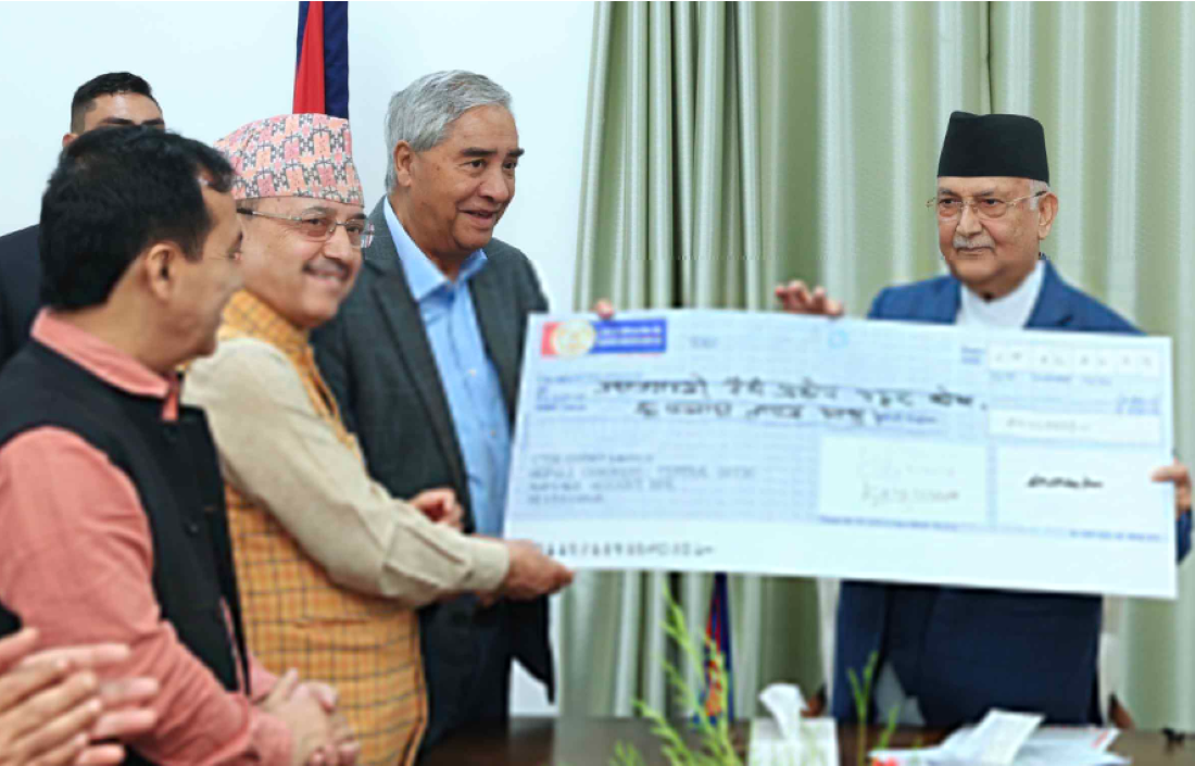 NC, UML deposit Rs five million each to Prime Minister Disaster Relief Fund