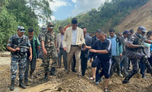 Home Minister Lekhak visits disaster-hit Bhumidanda, Bethanchowk