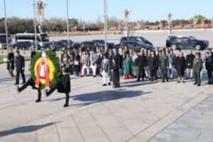 PM Oli lays wreath at Martyrs’ Monument in China