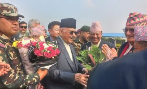 PM Oli reaches in his home district Jhapa