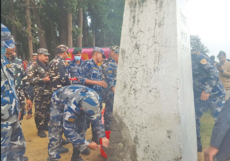 Repair of Nepal-India border marker pillars started in Kailali