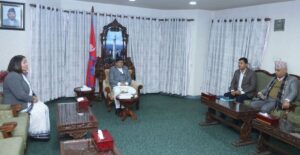 Speaker Ghimire consults with chief whips of two major ruling parties