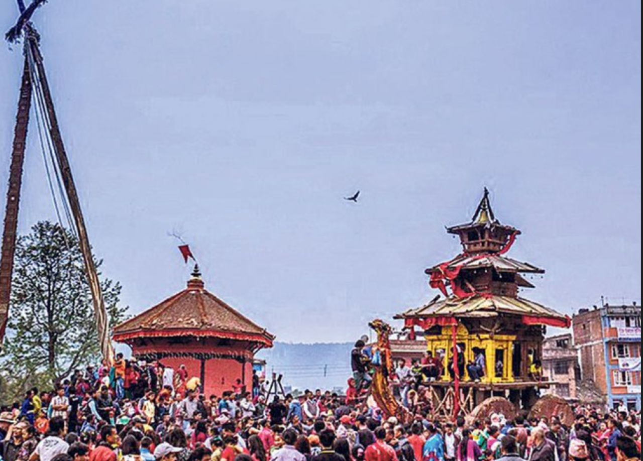 Preparations for Biska: Jatra underway in Bhaktapur