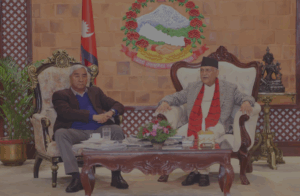 Prime Minister Oli and Deuba hold talks at Baluwatar