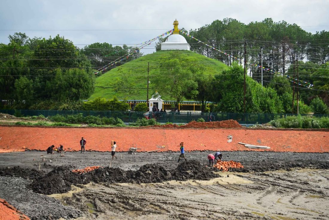 Historic Saptapatal Pokhari in Lagankhel under reconstruction