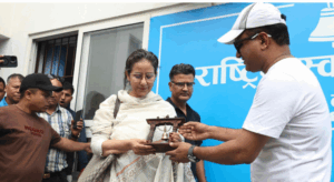 Manisha Koirala Signs in support of Rabi Lamichhane