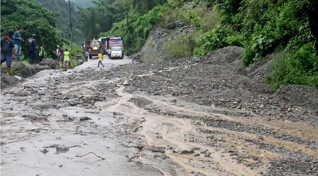 Eleven national highways completely blocked due to landslip, flooding
