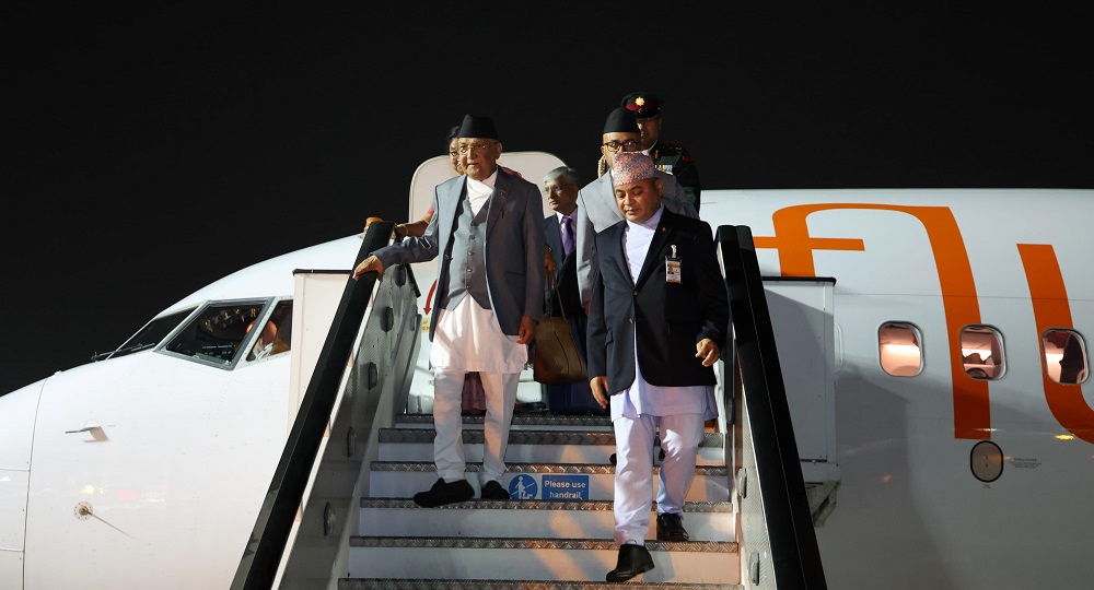PM  Oli reaches Dubai