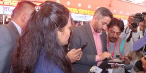 Communication Minister Kharel inaugurates free internet service at Gongabu bus park