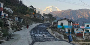 Kirakhor-Neptechaur section being blacktopped at a pace