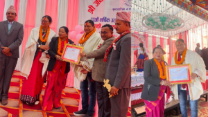 Journalist Shiva Bhattarai Bhojpure Honored at 59th Anniversary of Janata Secondary School, Trijuga