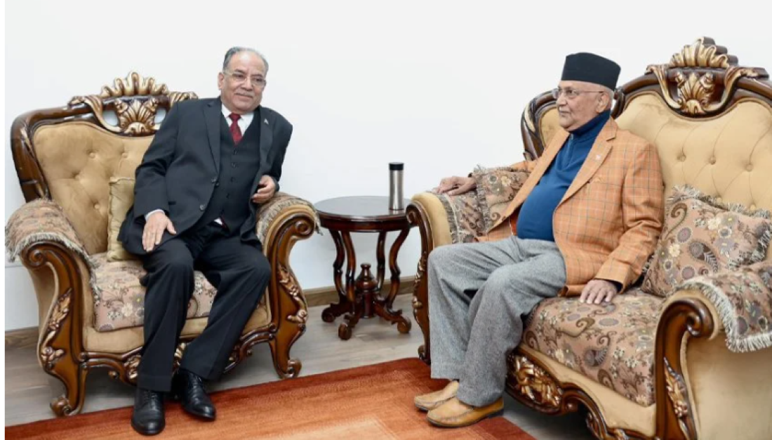 UML chair Oli and NCP coordinator Prachanda meet amid concerns over election environment