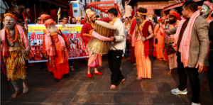 ‘Naga Sadhus’ enter Pashupatinath temple with procession