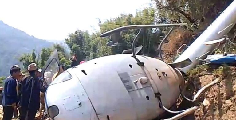 Air Dynasty helicopter crashes during landing in Khotang, no casualties reported