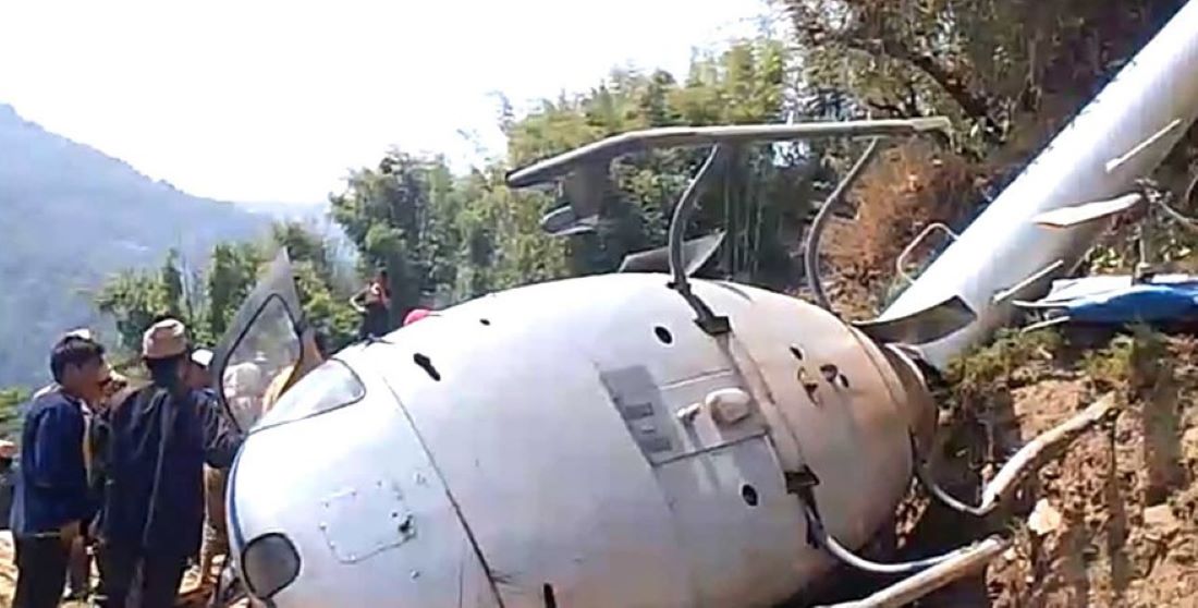 Air Dynasty helicopter crashes during landing in Khotang, no casualties reported