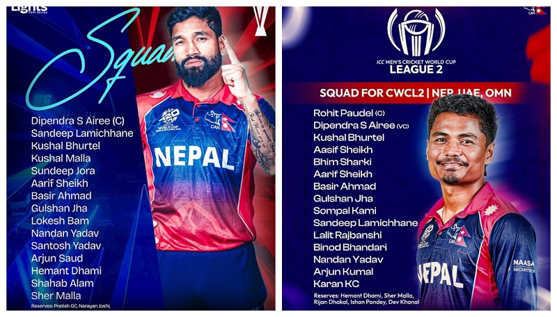 T20 squad announced under Dipendra’s captaincy; Rohit to lead ODI team