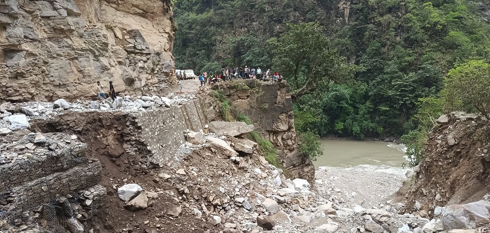 Landslides severely damage Karnali corridor, traffic suspended